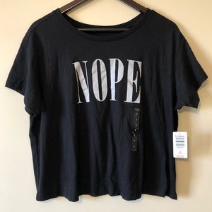 NWT Torrid | Black “Nope” Relaxed Fit Short Sleeved Tee Tshirt | Size 1 (1X)
